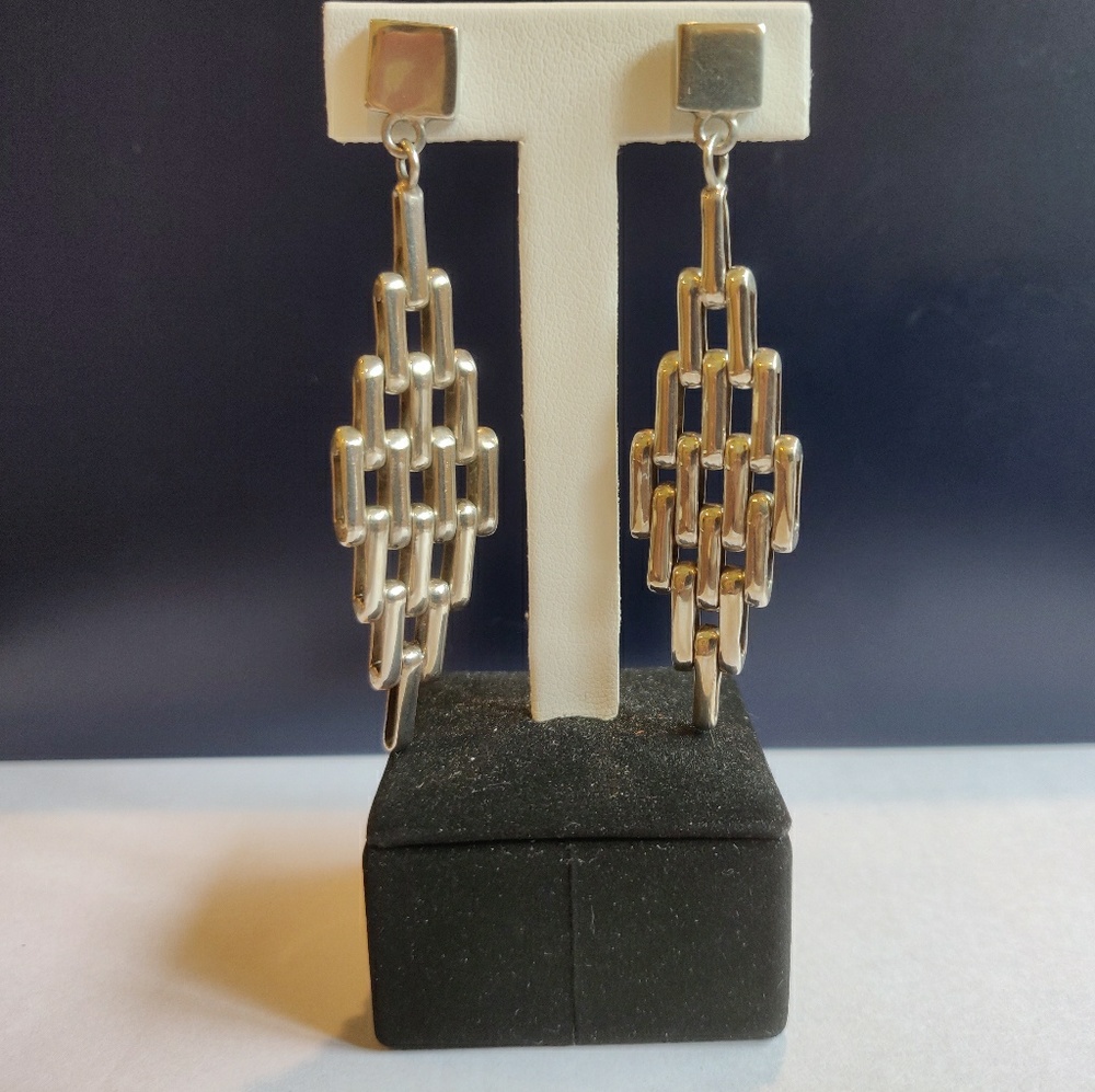 Art deco style silver earrings